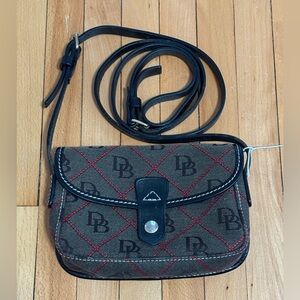 Dooney & Bourke Vintage Signature Crossbody Bag – Brown/Red DB Logo Comes w/ COA
